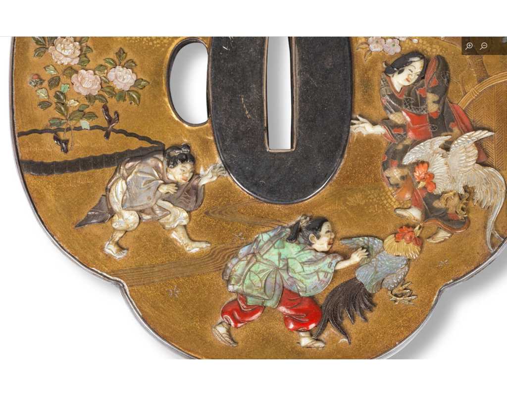 Art du Japon TSUBA SHIBAYAMA SIGNATURE DE YASUYOSHI ACTIF FIN XIXè - JAPON PERIODE MEIJI {PRODUCT_REFERENCE} - 5