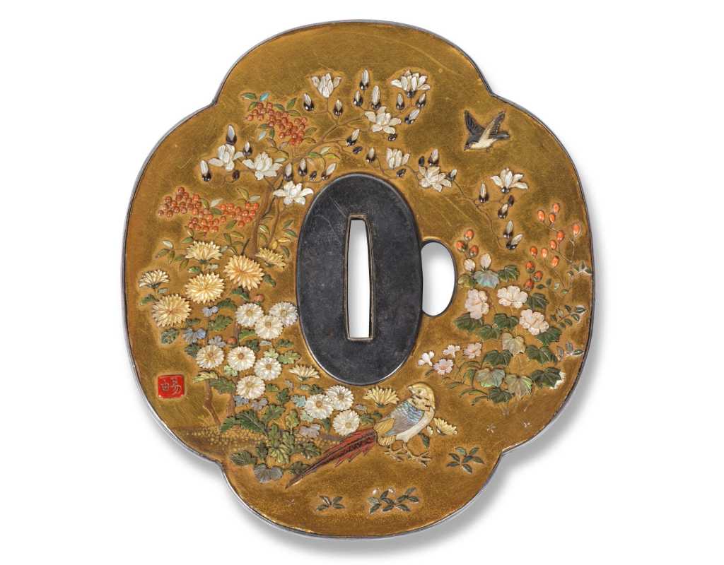 Art du Japon TSUBA SHIBAYAMA SIGNATURE DE YASUYOSHI ACTIF FIN XIXè - JAPON PERIODE MEIJI {PRODUCT_REFERENCE} - 1