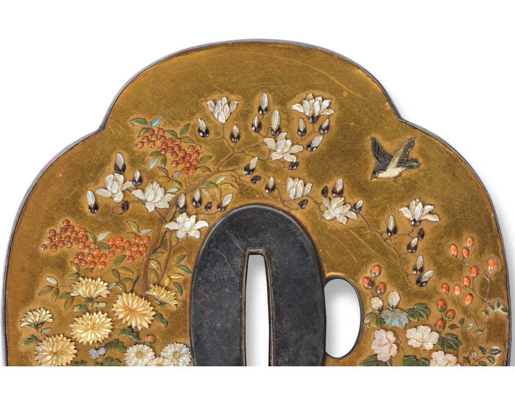 Art du Japon TSUBA SHIBAYAMA SIGNATURE DE YASUYOSHI ACTIF FIN XIXè - JAPON PERIODE MEIJI {PRODUCT_REFERENCE} - 6