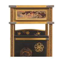Art Japonais CHIGAIDANA LUXUEUX PETIT CABINET DE PRESENTATION EN LAQUE NASHIJI - JAPON MEIJI - 12