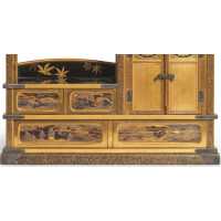 Art Japonais CHIGAIDANA LUXUEUX PETIT CABINET DE PRESENTATION EN LAQUE NASHIJI - JAPON MEIJI - 3
