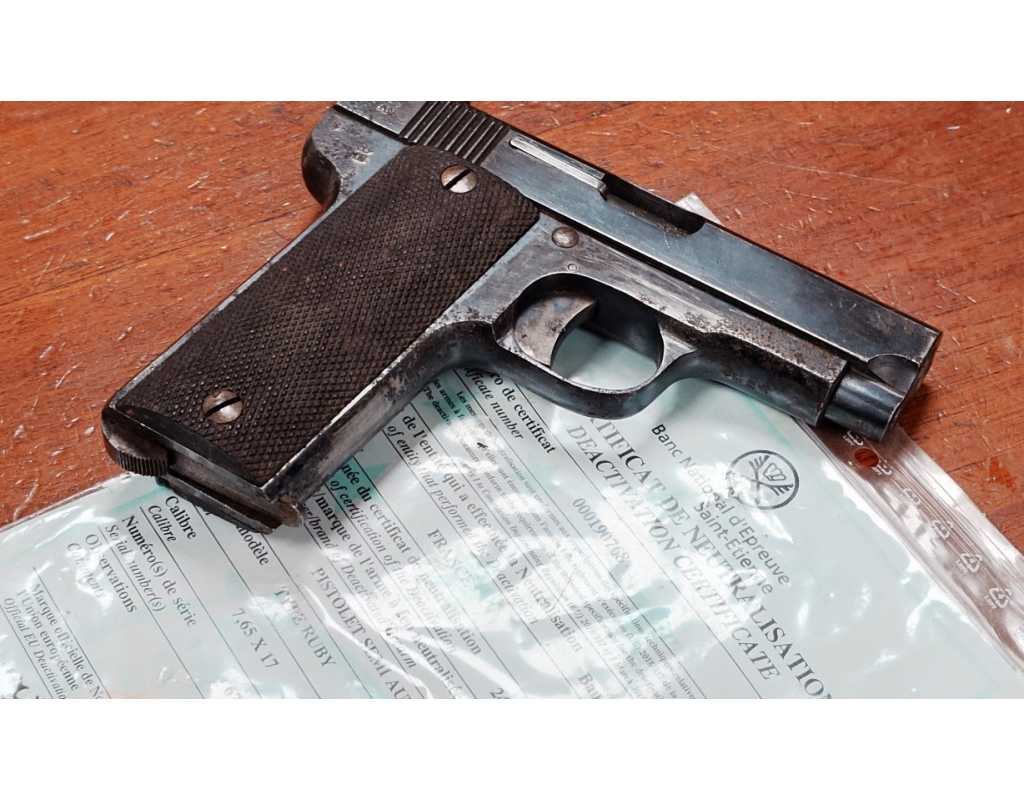 Armes Neutralisées PISTOLET RUBY WW1 GASPAR ARIZAGA EIBAR NEUTRALISATION UE - FRANCE PREMIERE GUERRE MONDIALE {PRODUCT_REFERENC