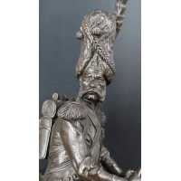 ANTIQUITES GRENADIER DE LA VIEILLE GARDE IMPEIRALE DE NAPOLEON Ier BRONZE SOLDAT PAR LUCA MADRASSI 1848 - 1919 {PRODUCT_REFERENC