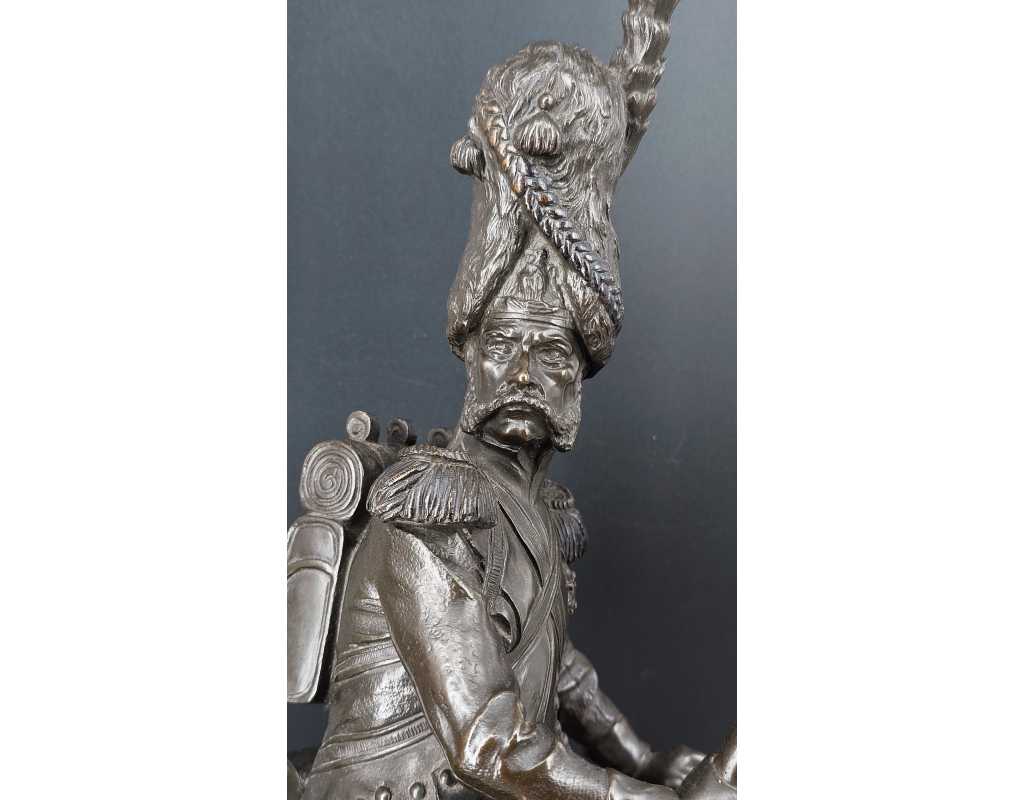 ANTIQUITES GRENADIER DE LA VIEILLE GARDE IMPEIRALE DE NAPOLEON Ier BRONZE SOLDAT PAR LUCA MADRASSI 1848 - 1919 {PRODUCT_REFERENC