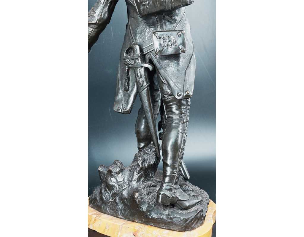 ANTIQUITES GRENADIER DE LA VIEILLE GARDE IMPEIRALE DE NAPOLEON Ier BRONZE SOLDAT PAR LUCA MADRASSI 1848 - 1919 {PRODUCT_REFERENC