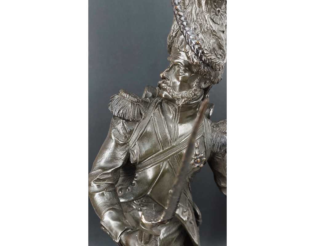 ANTIQUITES GRENADIER DE LA VIEILLE GARDE IMPEIRALE DE NAPOLEON Ier BRONZE SOLDAT PAR LUCA MADRASSI 1848 - 1919 {PRODUCT_REFERENC