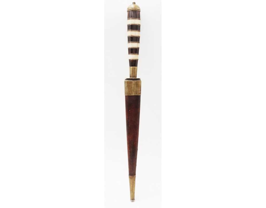 Coutellerie STYLET CORSE BALANIN ARTISANAL BALAGNE PIETRALBA LAME TRADITIONNELLE DOUBLE TRANCHANT XIXè, 28CM - 1