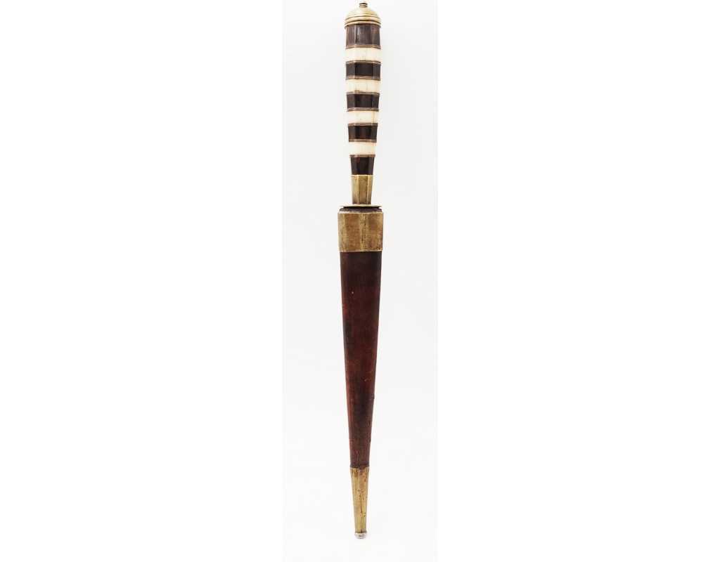 Coutellerie STYLET CORSE BALANIN ARTISANAL BALAGNE PIETRALBA LAME TRADITIONNELLE DOUBLE TRANCHANT XIXè, 28CM - 13