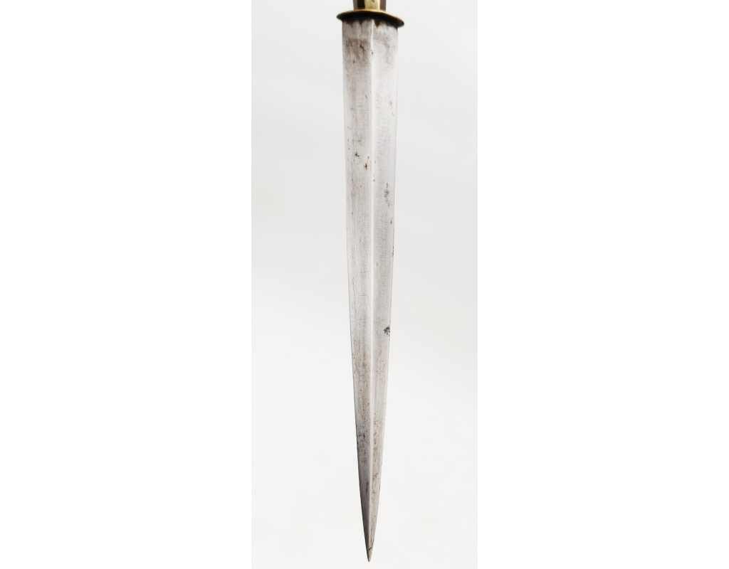 Coutellerie STYLET CORSE BALANIN ARTISANAL BALAGNE PIETRALBA LAME TRADITIONNELLE DOUBLE TRANCHANT XIXè, 28CM - 10