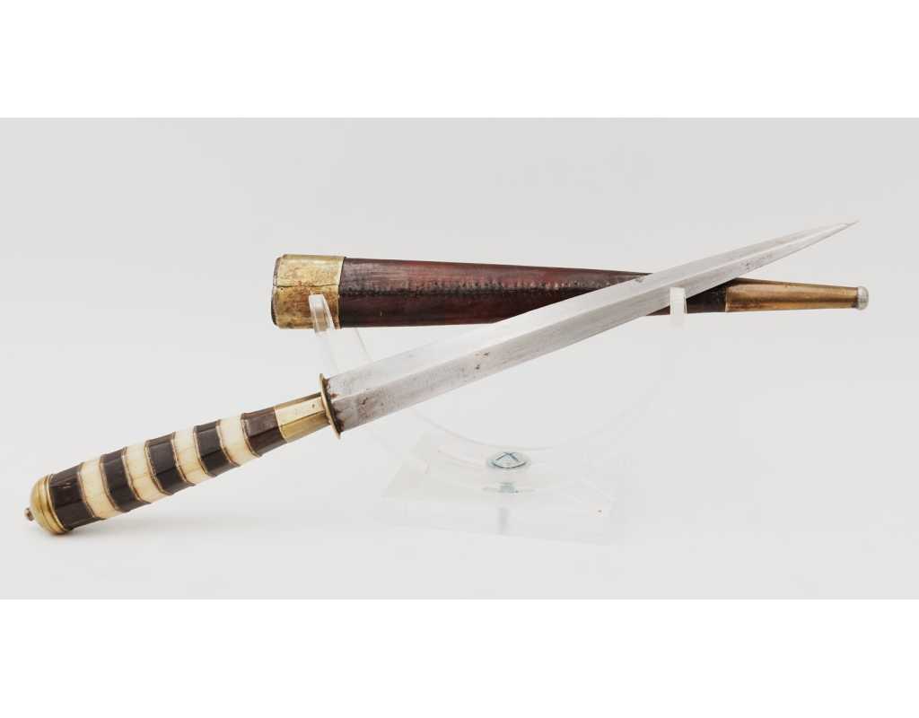Coutellerie STYLET CORSE BALANIN ARTISANAL BALAGNE PIETRALBA LAME TRADITIONNELLE DOUBLE TRANCHANT XIXè, 28CM - 7