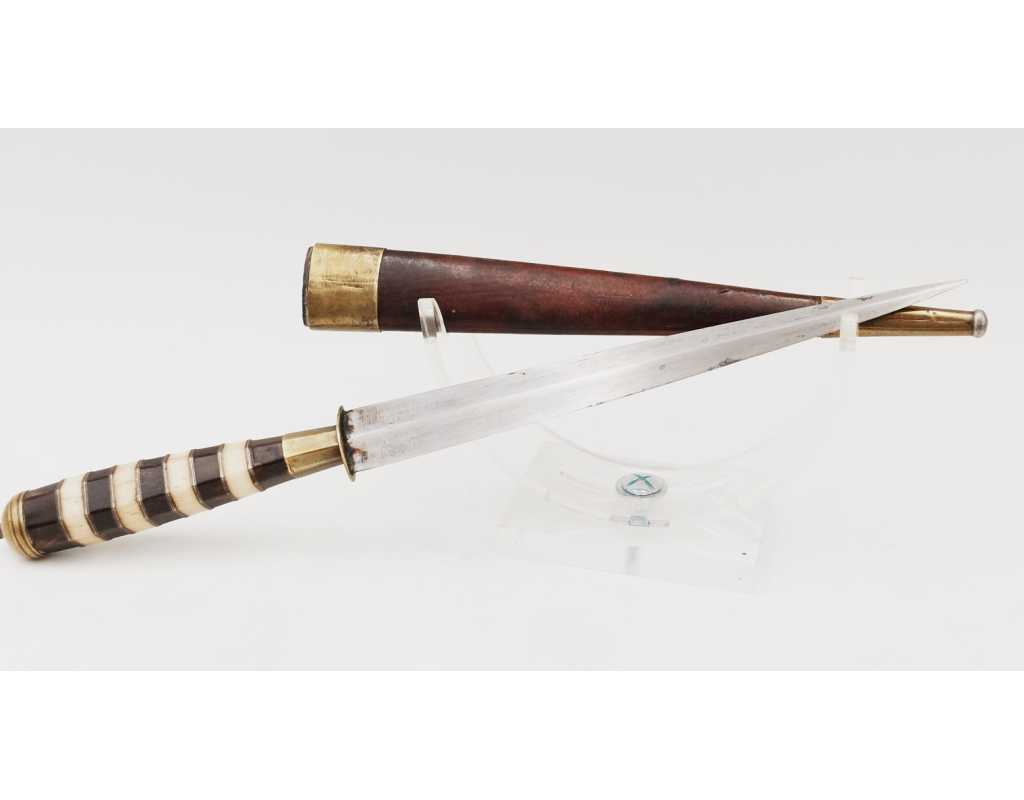 Coutellerie STYLET CORSE BALANIN ARTISANAL BALAGNE PIETRALBA LAME TRADITIONNELLE DOUBLE TRANCHANT XIXè, 28CM - 8