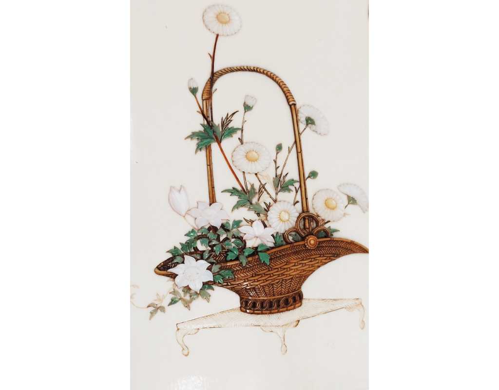 Art du Japon ÉTUI À CARTES SHIBAYAMA EN IVOIRE INCRUSTÉ DE NACRE JAPON MEIJI PERIODE 1868-1912 {PRODUCT_REFERENCE} - 6