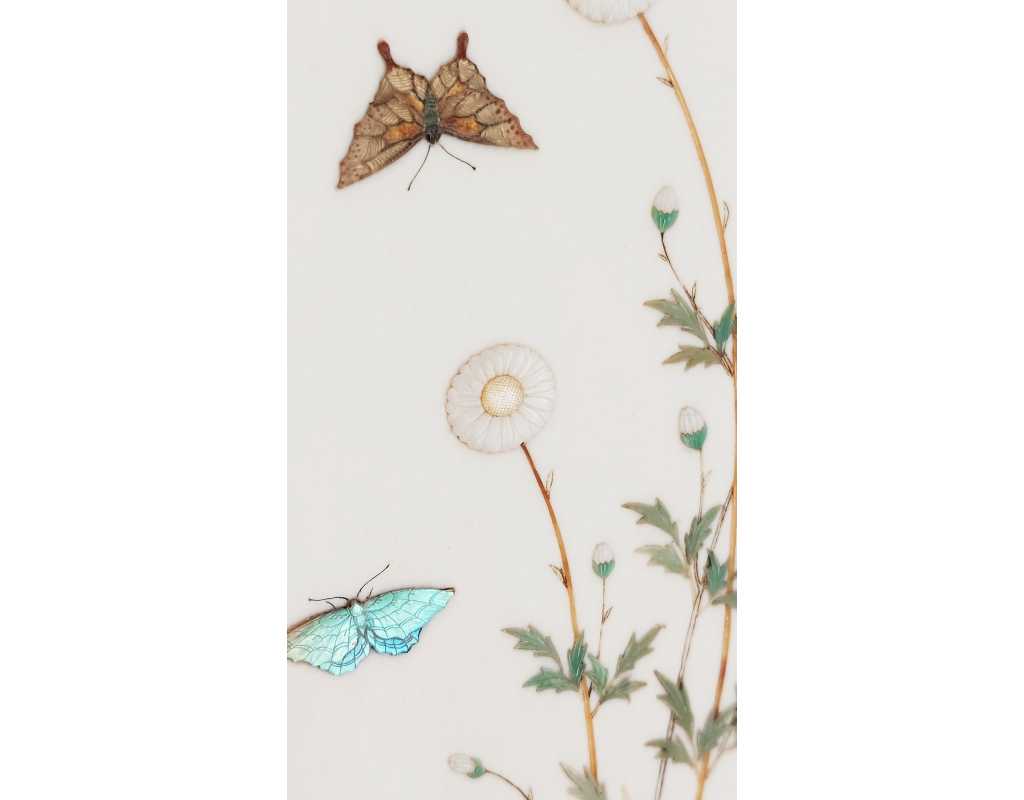 Art du Japon ÉTUI À CARTES SHIBAYAMA EN IVOIRE INCRUSTÉ DE NACRE JAPON MEIJI PERIODE 1868-1912 {PRODUCT_REFERENCE} - 12