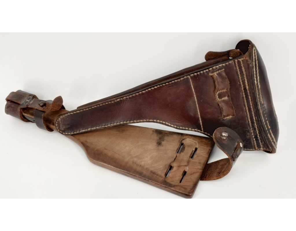 Militaria WW1 PLANCHETTE + ÉTUI CROSSE MILITAIRE POUR PISTOLET LUGER ARTILLERIE - ALLEMAGNE PREMIERE GUERRE MONDIALE - 9