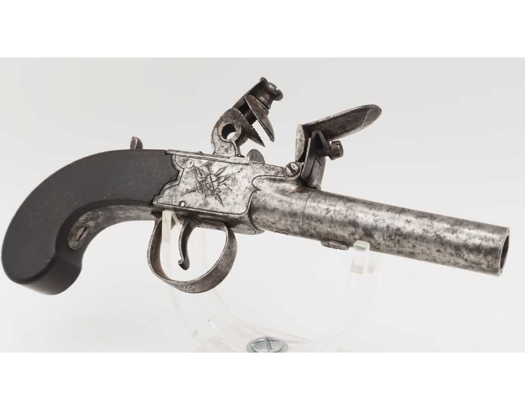 Armes de Poing PISTOLET A SILEX DE GOUSSET DIT DE VOYAGE A BALLE FORCEE CALIBRE 10.2MM J.G JONES {PRODUCT_REFERENCE} - 2