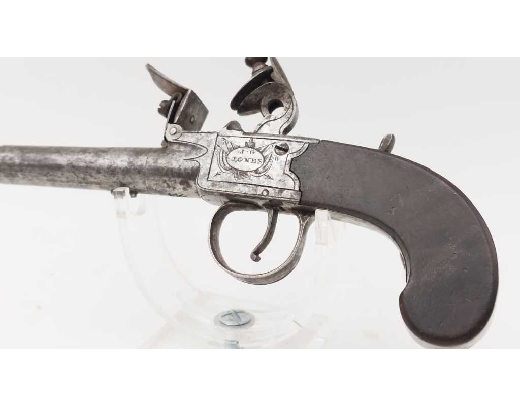 Armes de Poing PISTOLET A SILEX DE GOUSSET DIT DE VOYAGE A BALLE FORCEE CALIBRE 10.2MM J.G JONES {PRODUCT_REFERENCE} - 5
