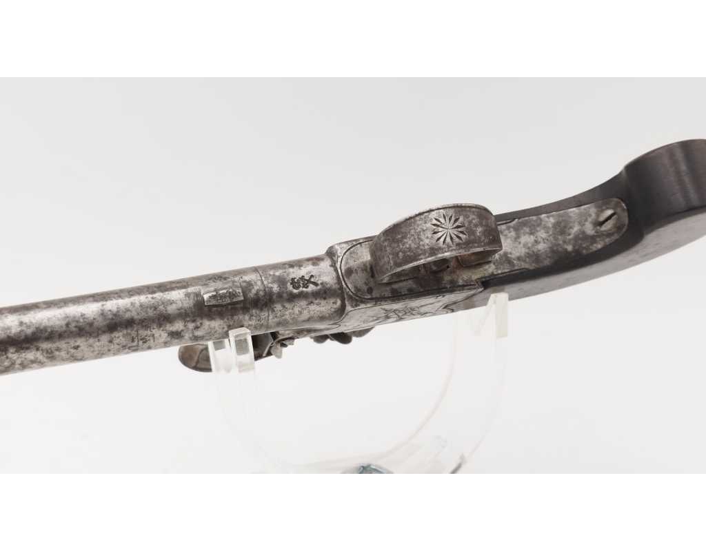 Armes de Poing PISTOLET A SILEX DE GOUSSET DIT DE VOYAGE A BALLE FORCEE CALIBRE 10.2MM J.G JONES {PRODUCT_REFERENCE} - 6