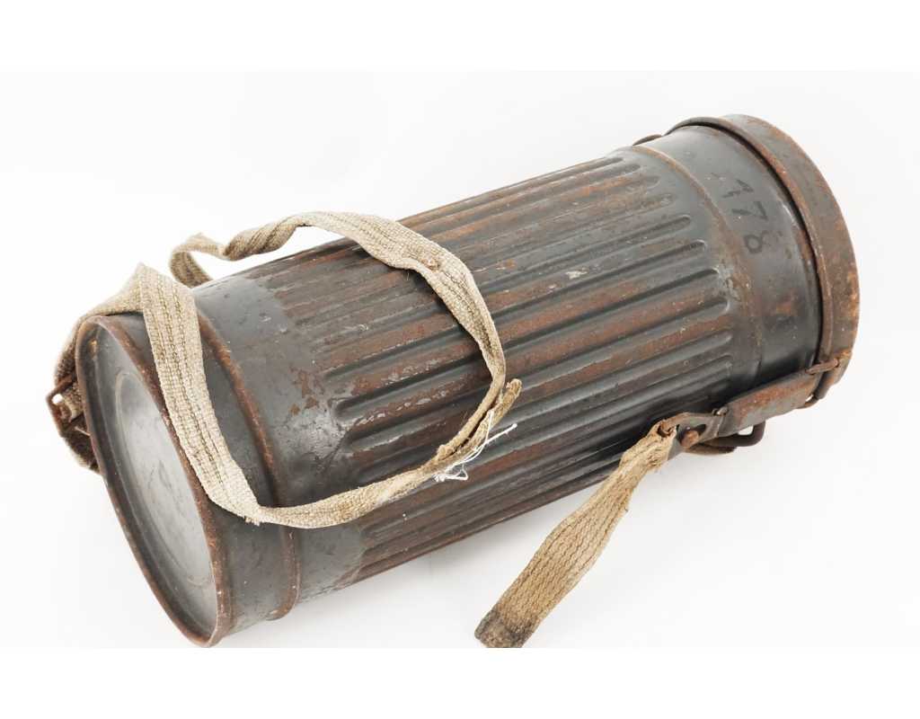 Militaria WW2 BOÎTIER DE MASQUE ANTI - GAZ LUFT NOMINATIF DE 1943 - COMBAT VOSGES 1944 {PRODUCT_REFERENCE} - 4