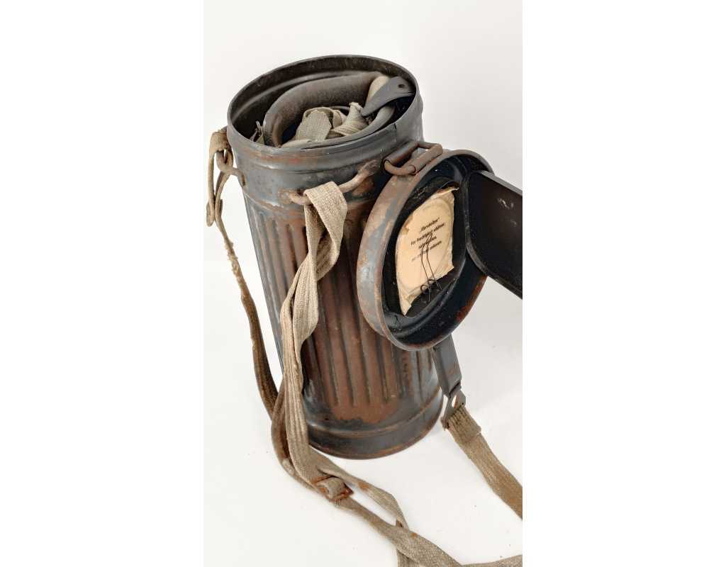 Militaria WW2 BOÎTIER DE MASQUE ANTI - GAZ LUFT NOMINATIF DE 1943 - COMBAT VOSGES 1944 {PRODUCT_REFERENCE} - 5