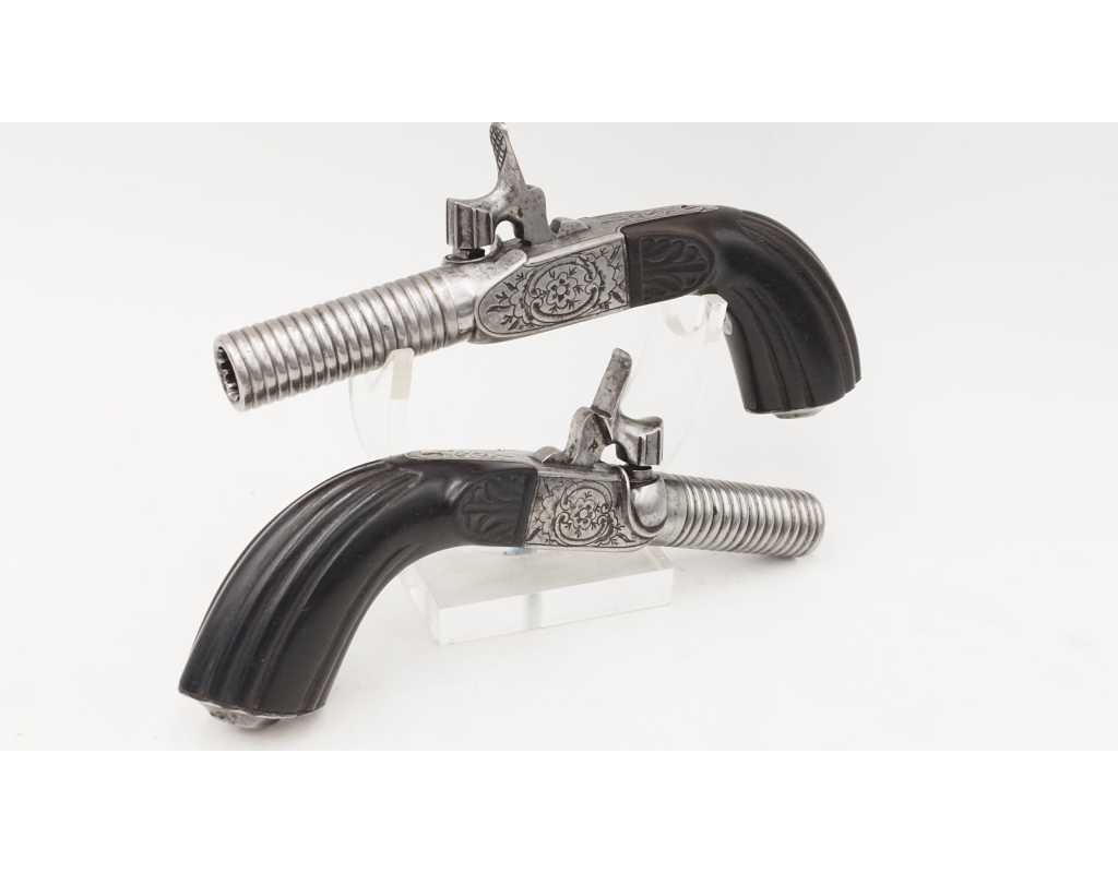 Armes de Poing PAIRE DE PISTOLETS DE VOYAGE À PERCUSSION CALIBRE 10MM - 1