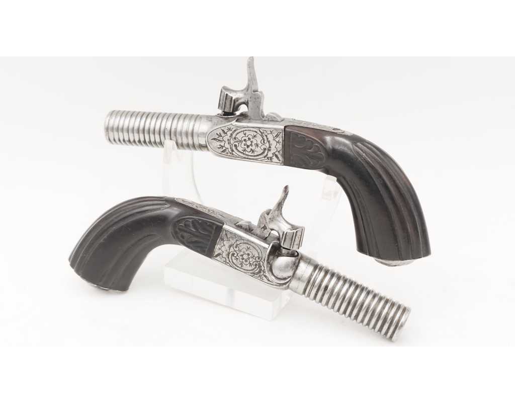 Armes de Poing PAIRE DE PISTOLETS DE VOYAGE À PERCUSSION CALIBRE 10MM - 2