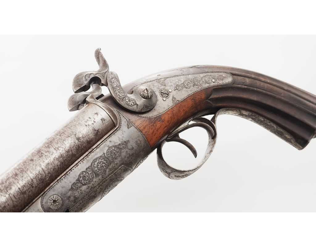 Armes de Poing PAIRE DE PISTOLETS DE VÉNERIE SYSTÈME LEFAUCHEUF CALIBRE BALLE RAYÉ 16/50 À BROCHE - FRANCE XIXè - 12