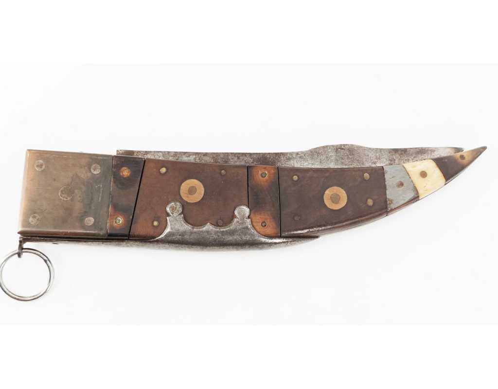 Coutellerie FORT COUTEAU PLIANT ANCRE DE MARINE DATÉ 1912 - FRANCE XIXè 37645-6 - 2