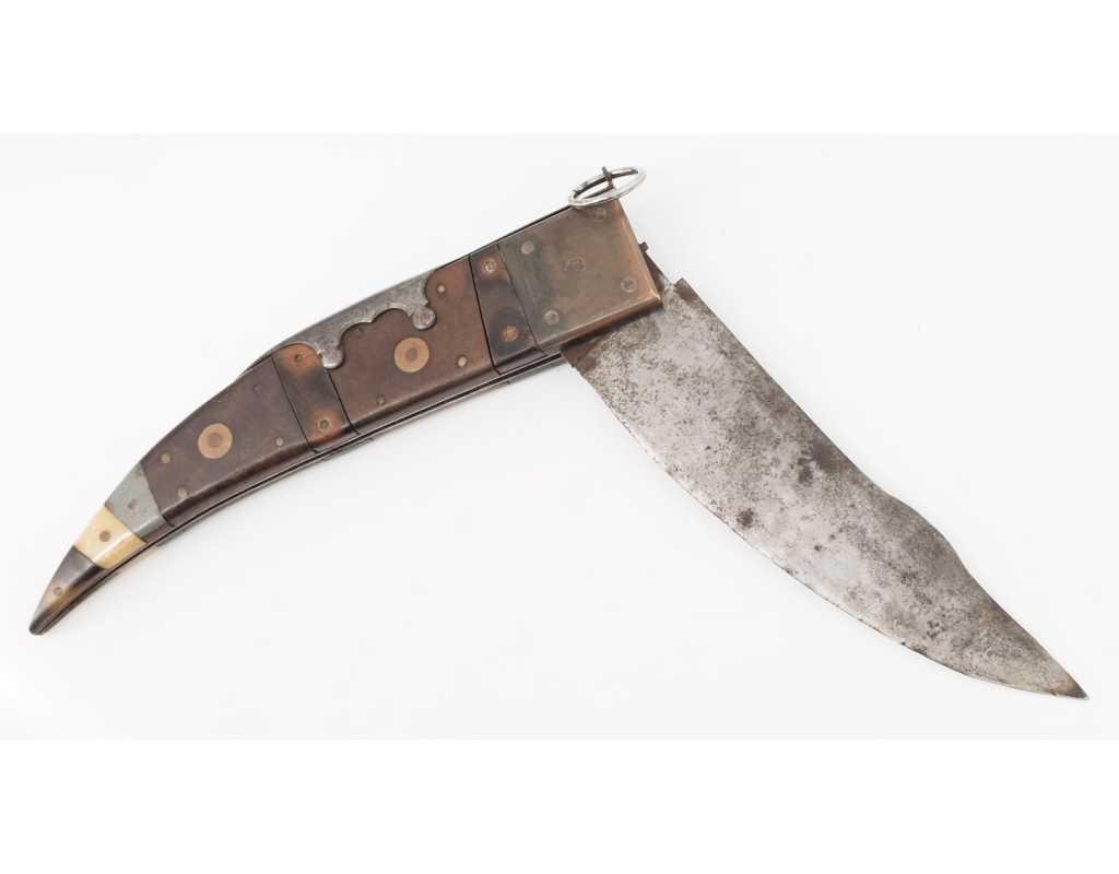 Coutellerie FORT COUTEAU PLIANT ANCRE DE MARINE DATÉ 1912 - FRANCE XIXè 37645-6 - 5