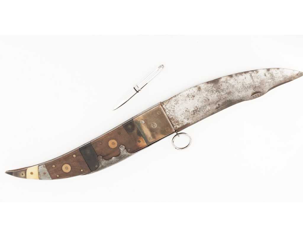 Coutellerie FORT COUTEAU PLIANT ANCRE DE MARINE DATÉ 1912 - FRANCE XIXè 37645-6 - 9