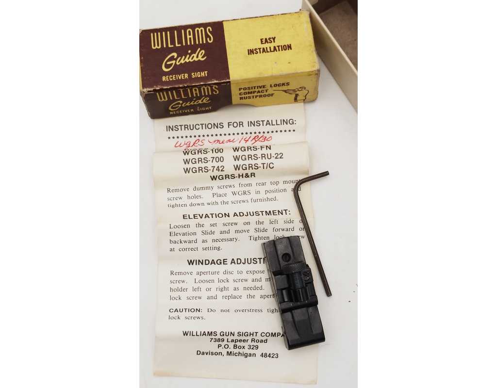 Pièces Détachées VISEUR WILLIAMS 14R/30 RECEIVER SIGHT CARABINE RUGER MINI 14 - 2