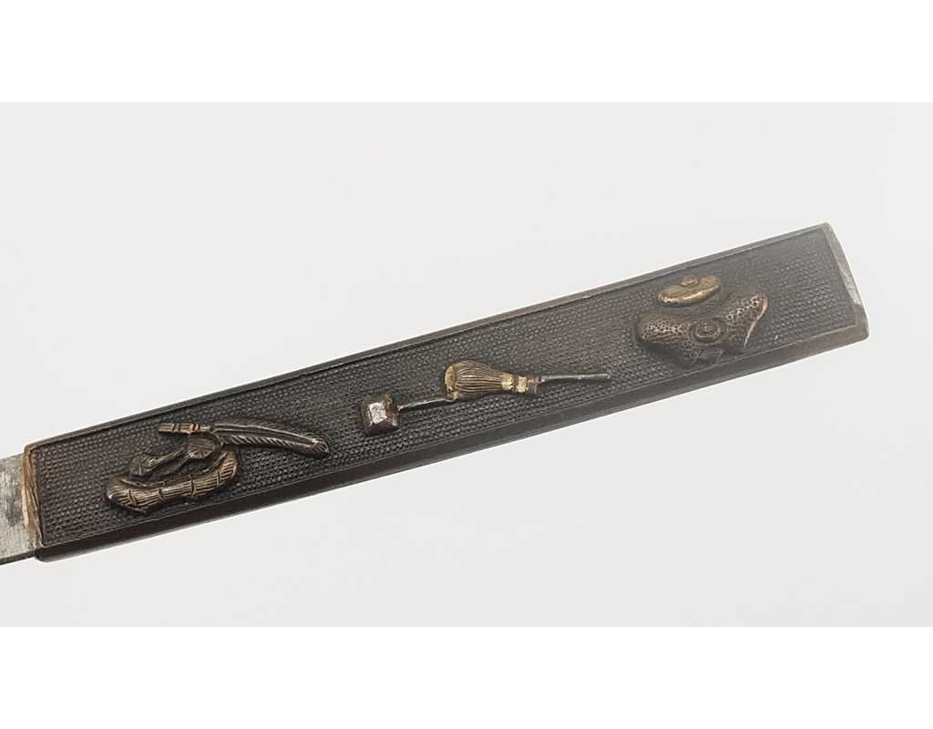 Art du Japon KOZUKA ACCESSOIRE DE SABRE JAPONAIS SUAKA CUIVRE NANAKO CÉRÉMONIE DU THÉ - 3