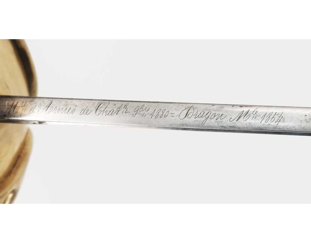Armes Blanches SABRE TROUPE CAVALERIE DES DRAGONS MODÈLE 1854 Mre ARMES CHATELLERAULT 1880 - FRANCE SECOND EMPIRE - 11