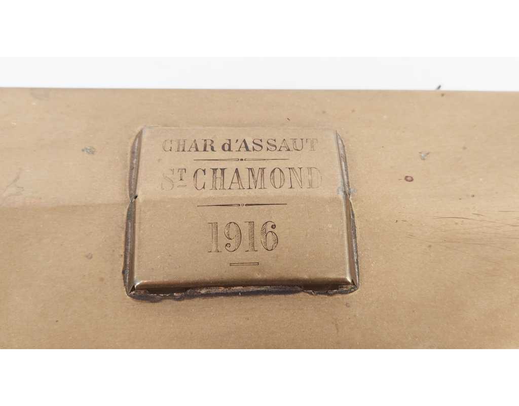 Antiquités JOUET MÉCANIQUE MARQUETTE DU CHAR SAINT CHAMOND 1916 - FRANCE début XXè - 5