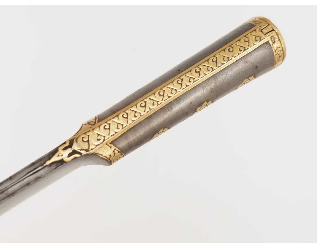 Armes Blanches POIGNARD TURQUIE OTTOMANE OU IRAN QAJAR XIXè DAMAS WOOTZ PERSAN ET KOFTGARI EN OR 135302.2 - 14