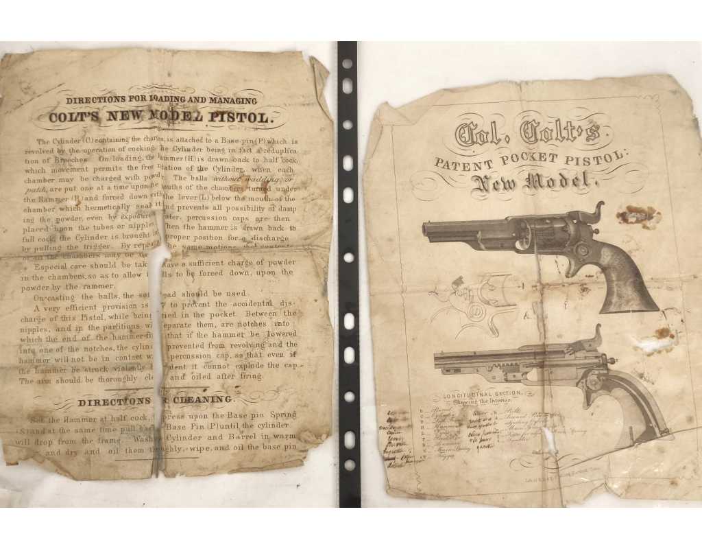 Armes de Poing CIVIL WAR REVOLVER COLT ROOTS SIDEHAMMER MODÈLE 1855 SIDE HAMMER POCKET Calibre 28 EN COFFRET AVEC NOTICE USA