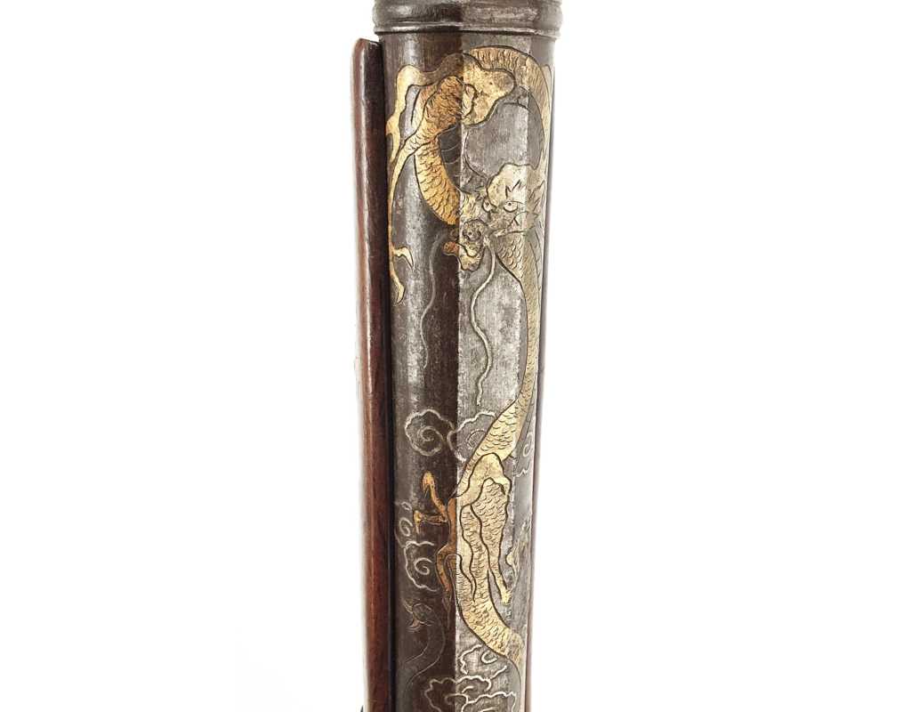 Armes de Poing TANJO TSUTSU PISTOLET JAPONAIS À MÈCHE ÉPREUVE T.A.R. TEPPO D'ARSENAL Calibre 13.2mm - JAPON EDO XIXè - 7