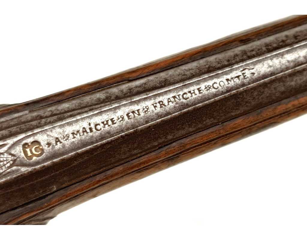Armes de Poing IMPOSANT PISTOLET DE CAVALIER À SILEX SIGNÉ COULAUX DE VERO À MAICHE EN FRANCHE COMTÉ FRANCE 1720 - 1740 049880-1