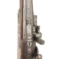 Armes de Poing IMPOSANT PISTOLET DE CAVALIER À SILEX SIGNÉ COULAUX DE VERO À MAICHE EN FRANCHE COMTÉ FRANCE 1720 - 1740 049880-1