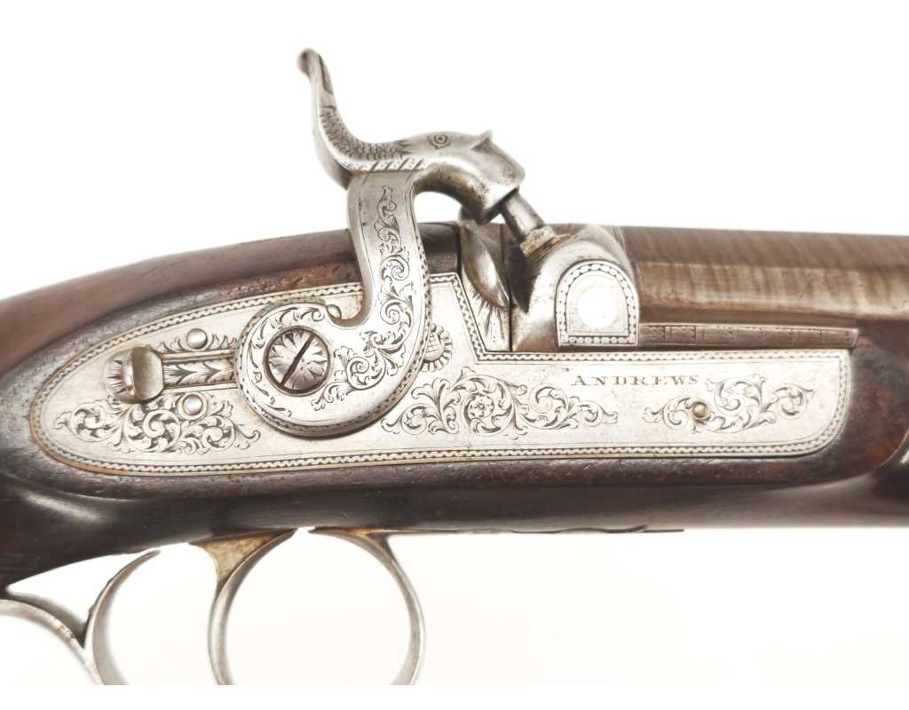 Armes de Poing PISTOLET DE TIR BRITANNIQUE ANDREWS BENJAMIN 1821-1826 ROS-ON-WYE HEREFORD - GB XIXè CALIBRE 17,6mm 1469-62-65 -