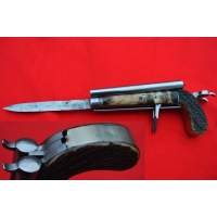 Armes de Poing PISTOLET COUTEAU A DOUBLE CANONS A PERCUSSION - FR XIXè {PRODUCT_REFERENCE} - 2