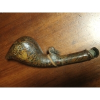 Militaria POIRE A POUDRE PERSE XVIIIè EN PEAU DE CHAMEAU PEINT {PRODUCT_REFERENCE} - 1