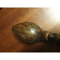 Militaria POIRE A POUDRE PERSE XVIIIè EN PEAU DE CHAMEAU PEINT {PRODUCT_REFERENCE} - 2