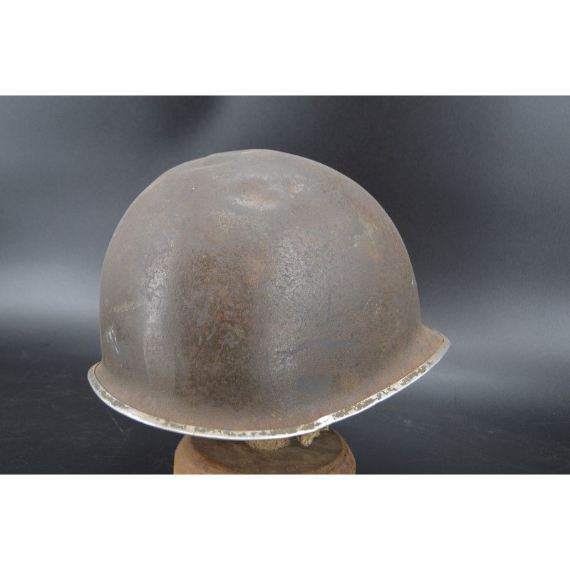 Militaria CASQUE US M1 A1 TROUPES FRANCAISES RESISTANTE VOSGES HIVER 1944 INSIGNE SECTION CIRCULATION - USA / FRANCE Seconde Gue