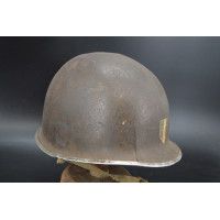 Militaria CASQUE US M1 A1 TROUPES FRANCAISES RESISTANTE VOSGES HIVER 1944 INSIGNE SECTION CIRCULATION - USA / FRANCE Seconde Gue