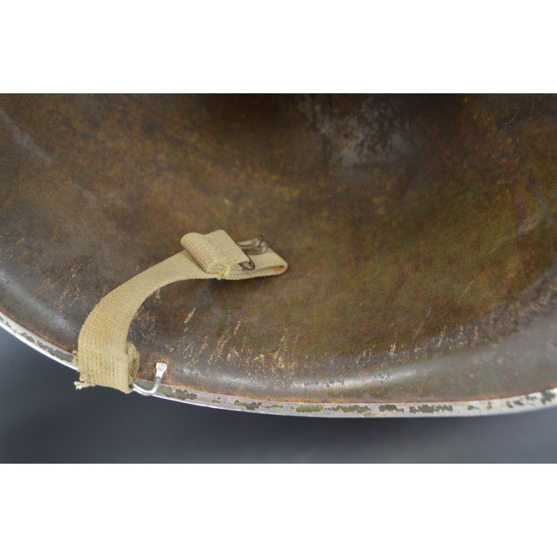 Militaria CASQUE US M1 A1 TROUPES FRANCAISES RESISTANTE VOSGES HIVER 1944 INSIGNE SECTION CIRCULATION - USA / FRANCE Seconde Gue