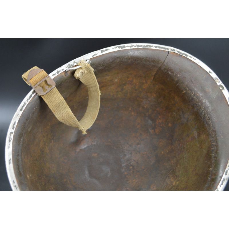 Militaria CASQUE US M1 A1 TROUPES FRANCAISES RESISTANTE VOSGES HIVER 1944 INSIGNE SECTION CIRCULATION - USA / FRANCE Seconde Gue