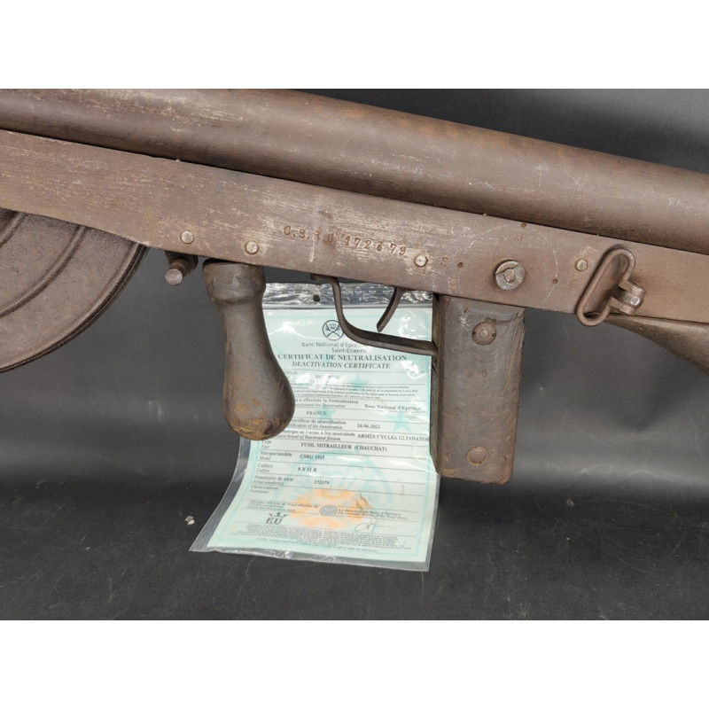Armes Neutralisées FUSIL MITRAILLEUR WW1 FM CHAUCHAT CRSG 1915 DESACTIVE NEUTRA 2021 - France 1er Guerre Mondiale - 2