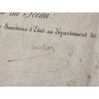 Souvenirs Historiques CADRE EN VERRE    LETTRE ANOBLISSEMENT ETRANGER   CACHET DE CIRE CHARLES X  1824-1830 FRANCE XIXè {PRODUCT