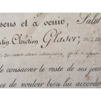 Souvenirs Historiques CADRE EN VERRE    LETTRE ANOBLISSEMENT ETRANGER   CACHET DE CIRE CHARLES X  1824-1830 FRANCE XIXè {PRODUCT