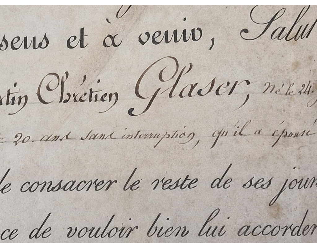 Souvenirs Historiques CADRE EN VERRE    LETTRE ANOBLISSEMENT ETRANGER   CACHET DE CIRE CHARLES X  1824-1830 FRANCE XIXè {PRODUCT